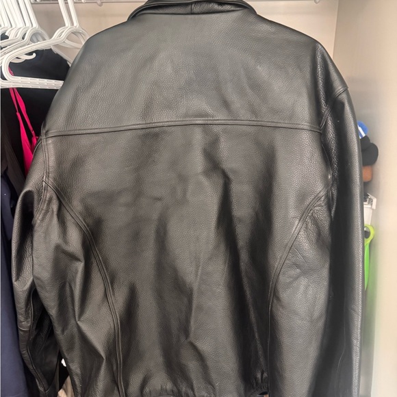 Roper Black Bomber Jacket Classic Leather Design - Picture 3 of 3